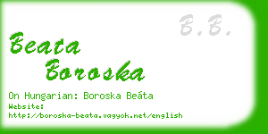 beata boroska business card